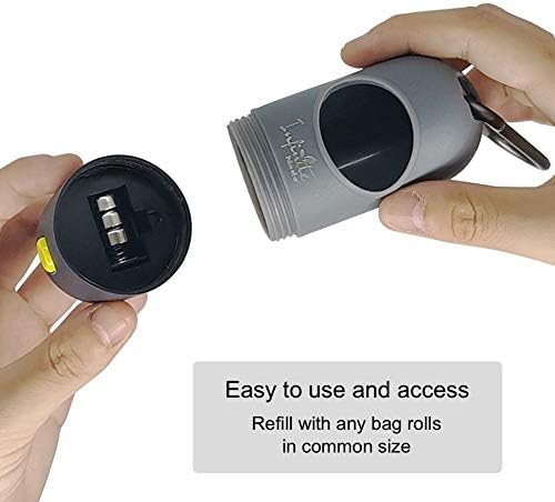 Dog Poop Bag Dispenser Metal Clip for Leash, Pet Waste Bag Holder, Dog Walking Accessory (Black)