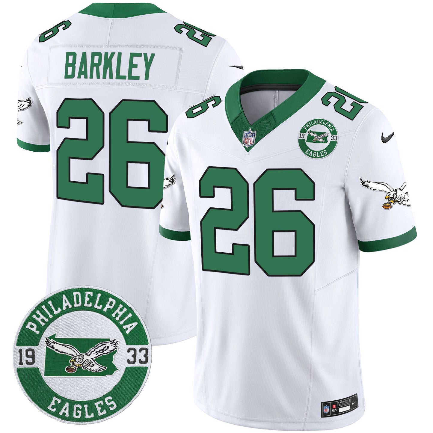 Men’s Philadelphia Eagles 2024 Vapor Limited Jersey – Est. 1933 Patch – All Stitched