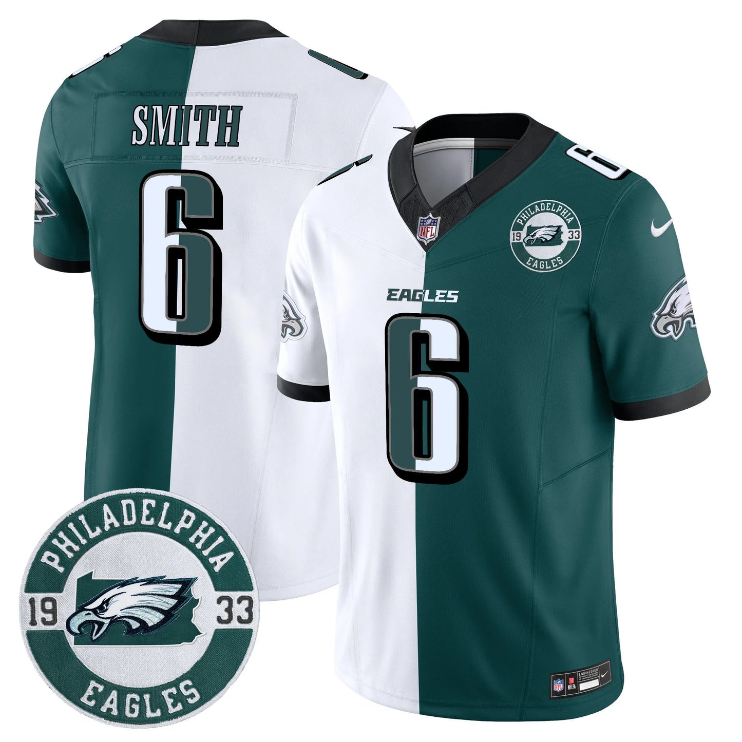 Men’s Philadelphia Eagles 2024 Vapor Limited Jersey – Est. 1933 Patch – All Stitched (DeVonta Smith)