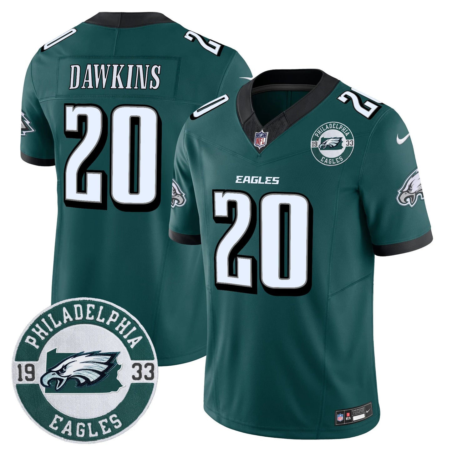 Men’s Philadelphia Eagles 2024 Vapor Limited Jersey – Est. 1933 Patch – All Stitched