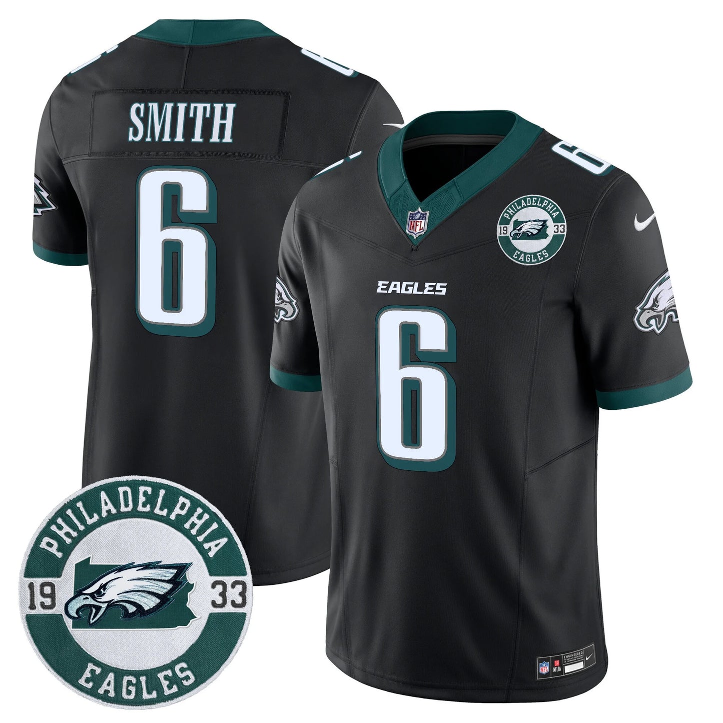 Men’s Philadelphia Eagles 2024 Vapor Limited Jersey – Est. 1933 Patch – All Stitched (DeVonta Smith)