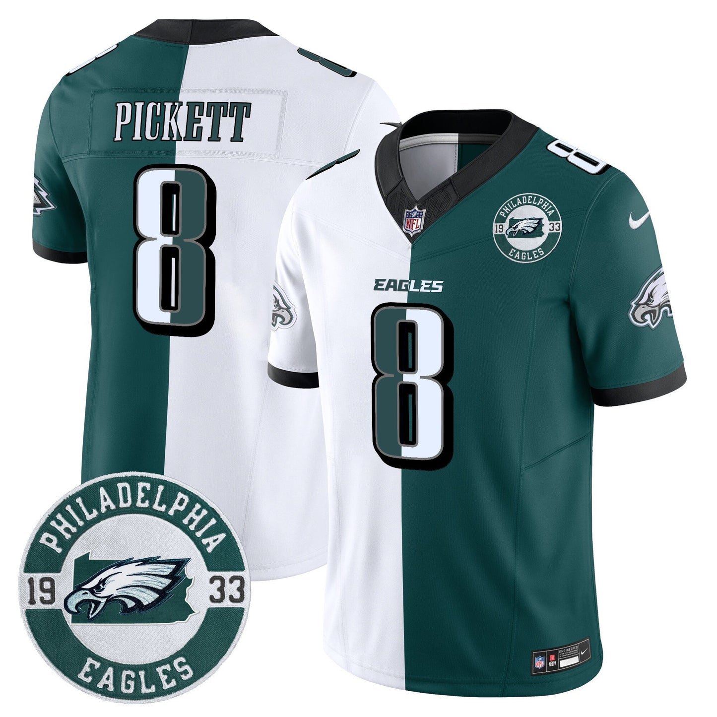Men’s Philadelphia Eagles 2024 Vapor Limited Jersey – Est. 1933 Patch – All Stitched