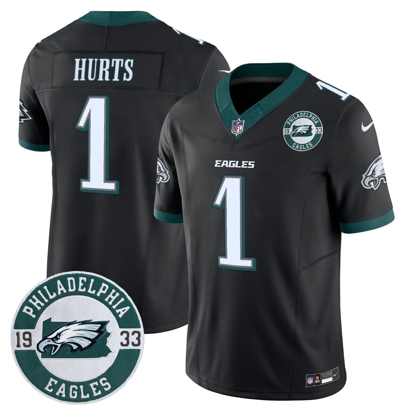 Men’s Philadelphia Eagles 2024 Vapor Limited Jersey – Est. 1933 Patch – All Stitched
