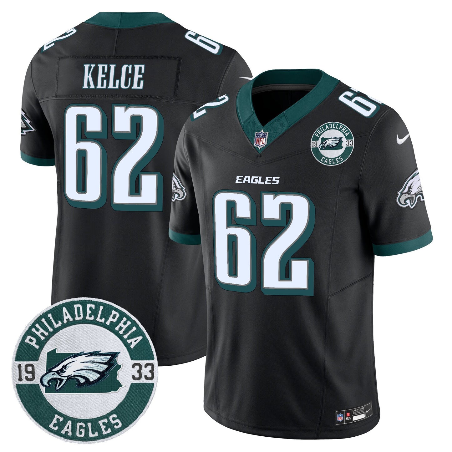 Men’s Philadelphia Eagles 2024 Vapor Limited Jersey – Est. 1933 Patch – All Stitched