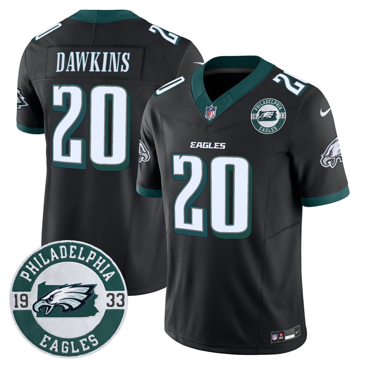 Men’s Philadelphia Eagles 2024 Vapor Limited Jersey – Est. 1933 Patch – All Stitched