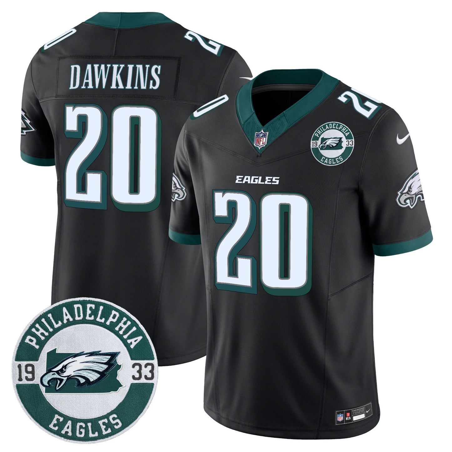 Men’s Philadelphia Eagles 2024 Vapor Limited Jersey – Est. 1933 Patch – All Stitched