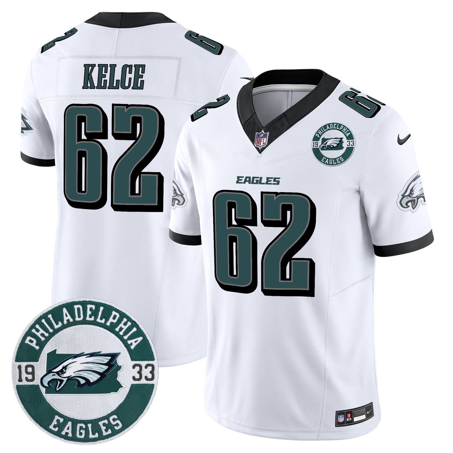 Men’s Philadelphia Eagles 2024 Vapor Limited Jersey – Est. 1933 Patch – All Stitched
