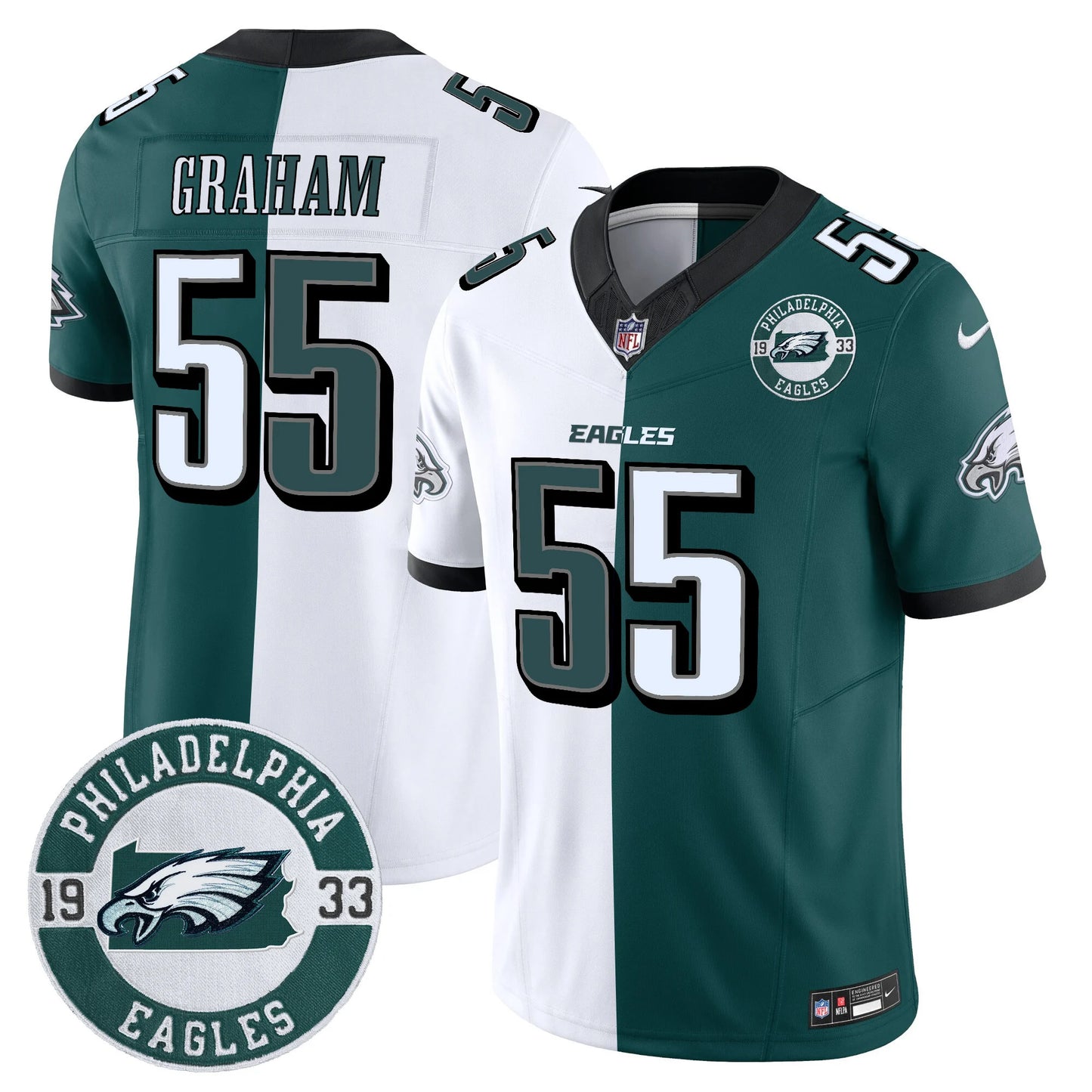 Men’s Philadelphia Eagles 2024 Vapor Limited Jersey – Est. 1933 Patch – All Stitched (Brand Graham)