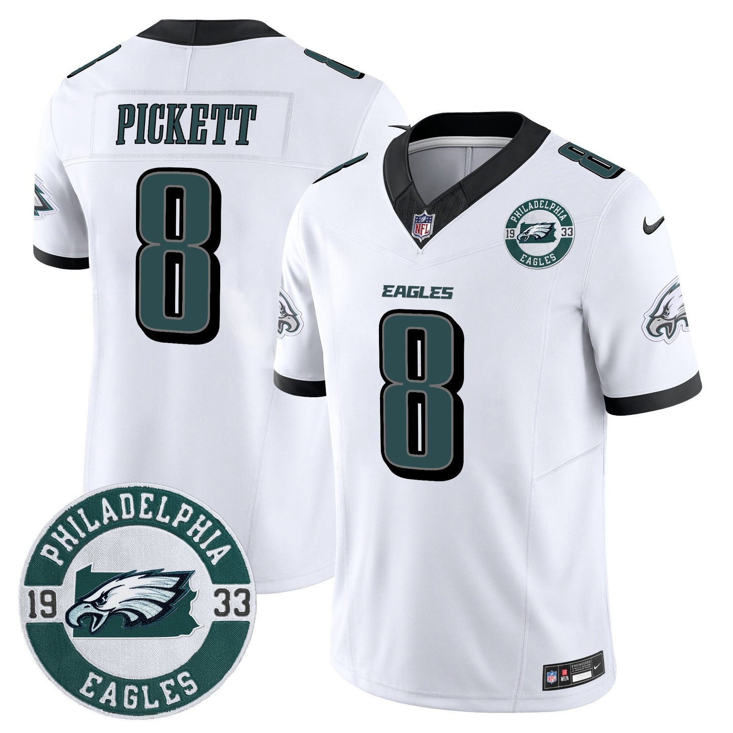 Men’s Philadelphia Eagles 2024 Vapor Limited Jersey – Est. 1933 Patch – All Stitched