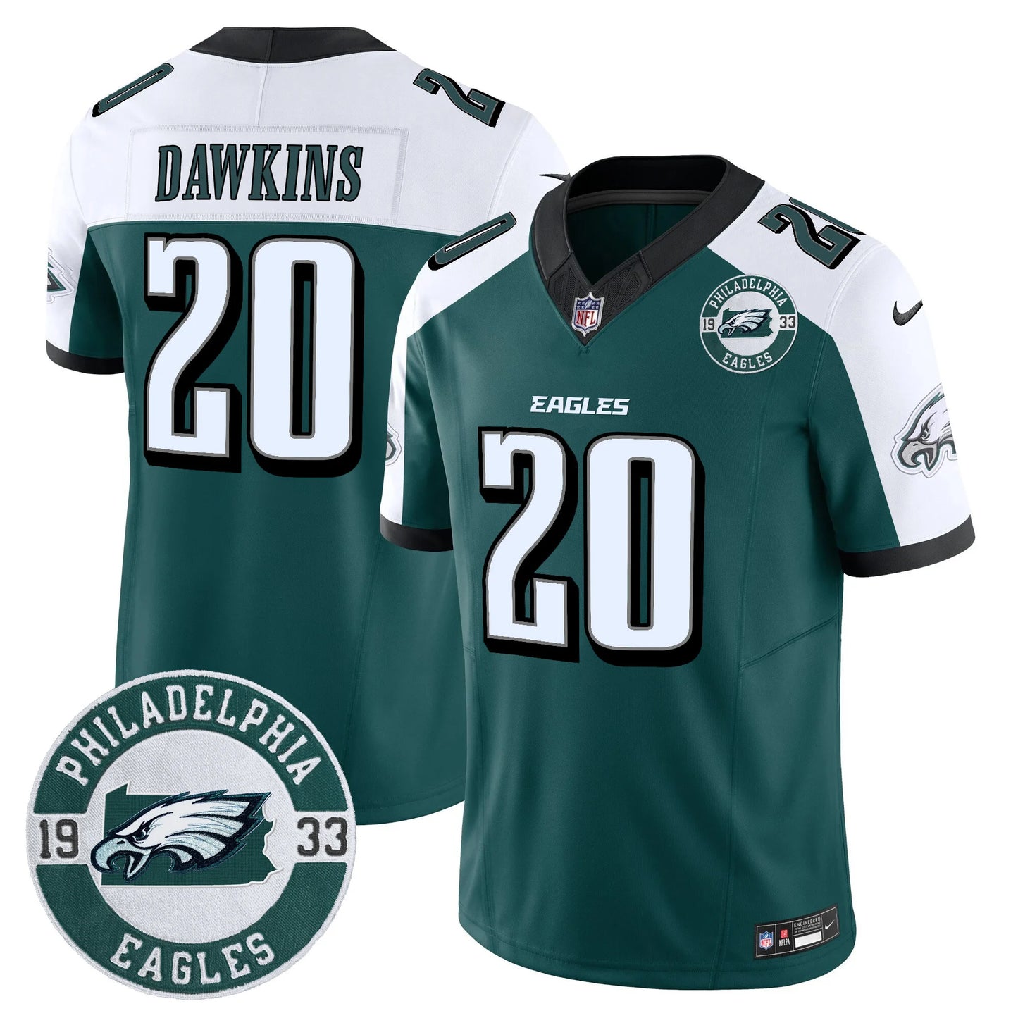 Men’s Philadelphia Eagles 2024 Vapor Limited Jersey – Est. 1933 Patch – All Stitched