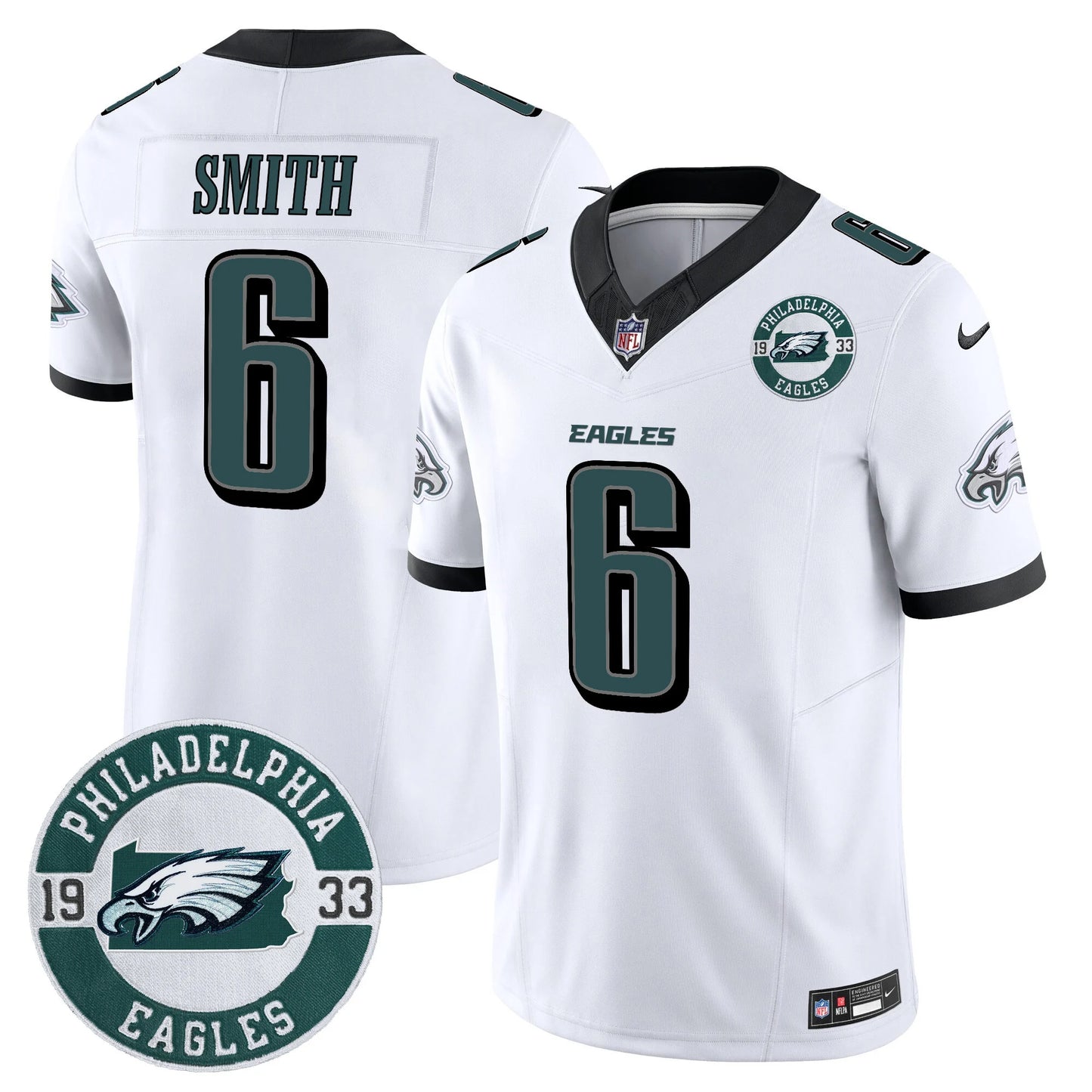 Men’s Philadelphia Eagles 2024 Vapor Limited Jersey – Est. 1933 Patch – All Stitched (DeVonta Smith)