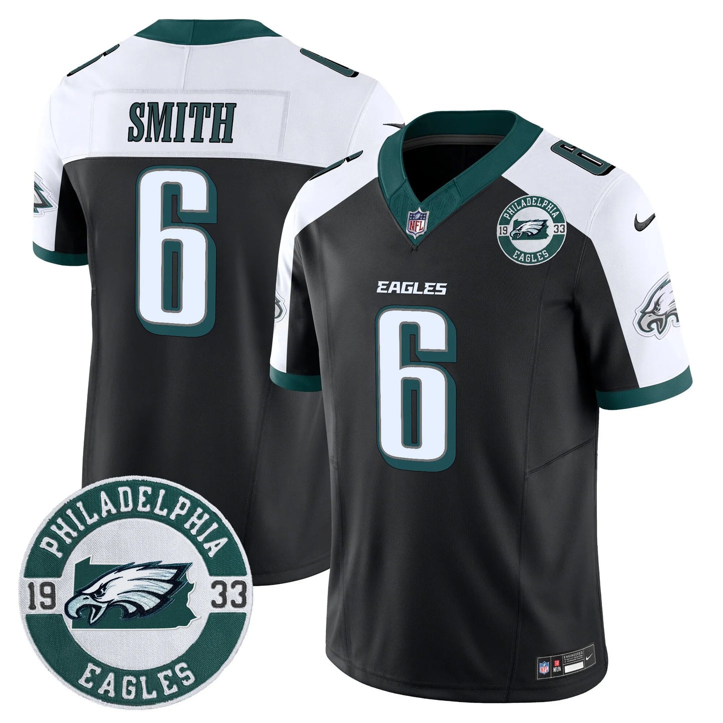 Men’s Philadelphia Eagles 2024 Vapor Limited Jersey – Est. 1933 Patch – All Stitched (DeVonta Smith)