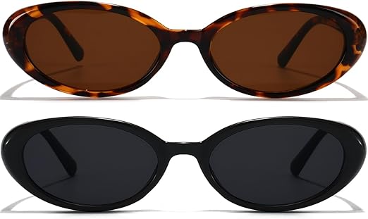 Oval Sunglasses for Women Men Fashion Small 90s Style Sun Glasses