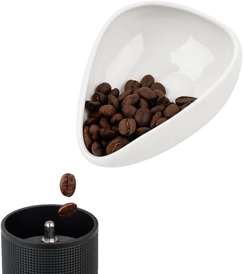 Coffee Beans Dosing Cup Coffee Dosing Tray Ceramic(White)