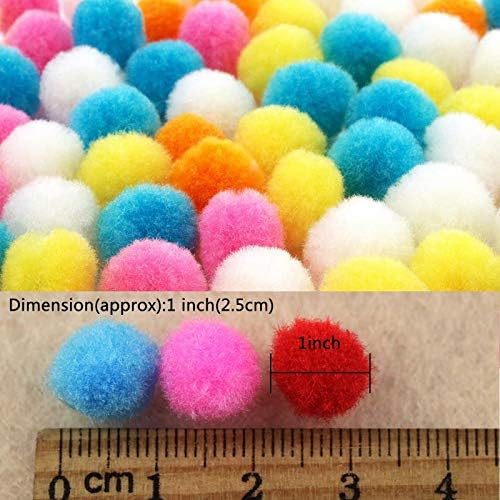 700 Pieces 1 Inch Assorted Pompoms Multicolor Arts and Crafts