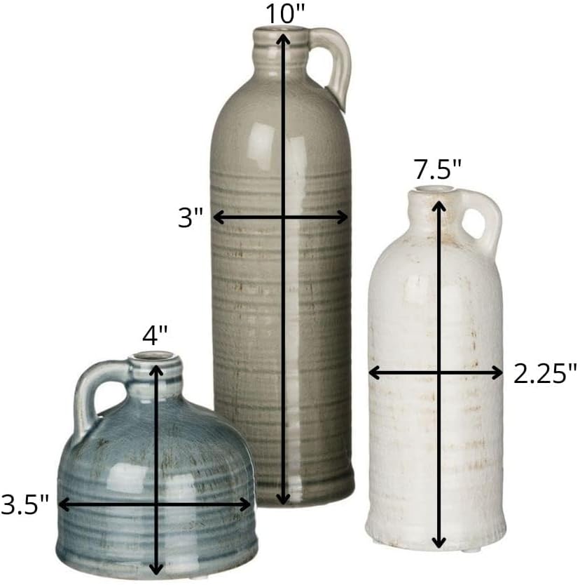 Ceramic Jug Vase Set, Farmhouse Decoration Table Centerpiece Decorations