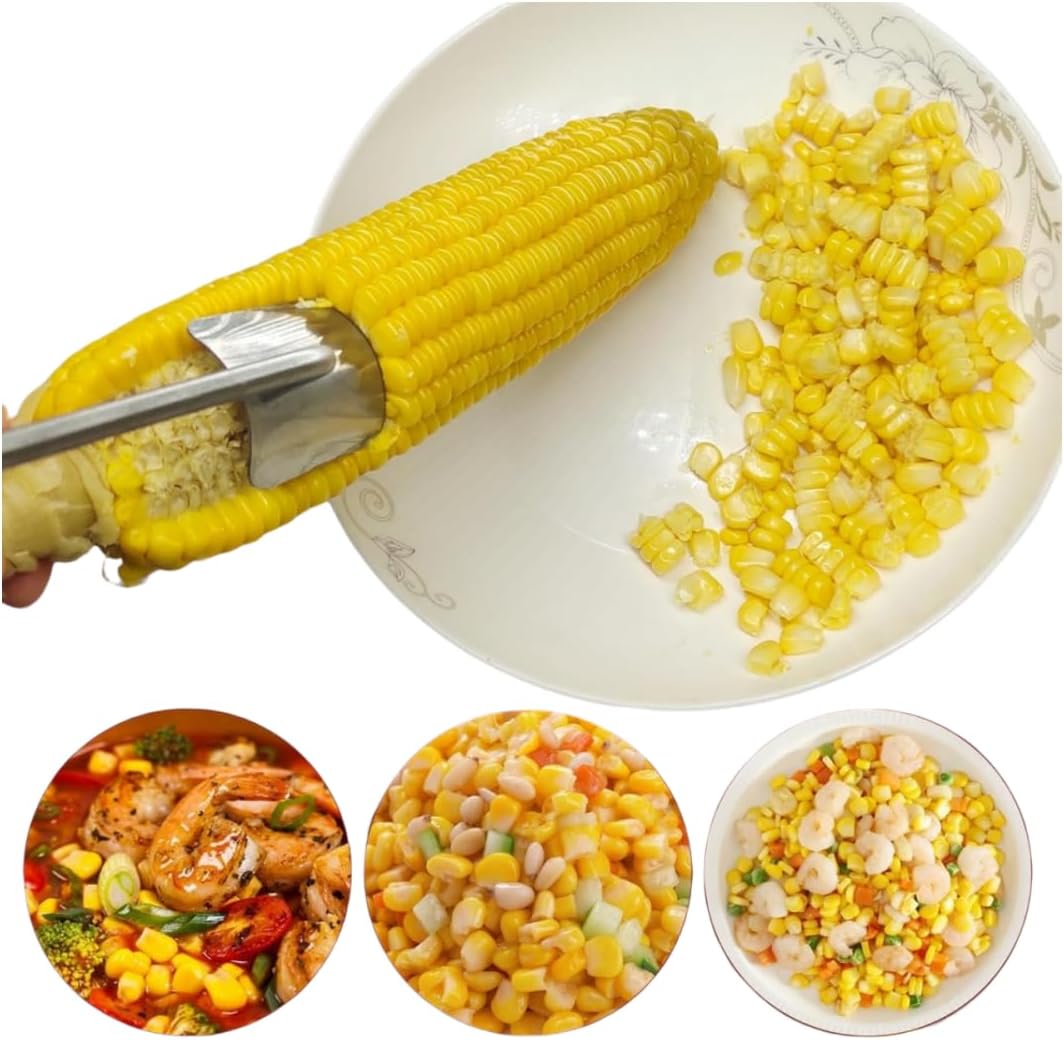 Corn Peeler, corn stripper,Corn on the Cob Remover, Long Handle stainless steel corn stripping tool