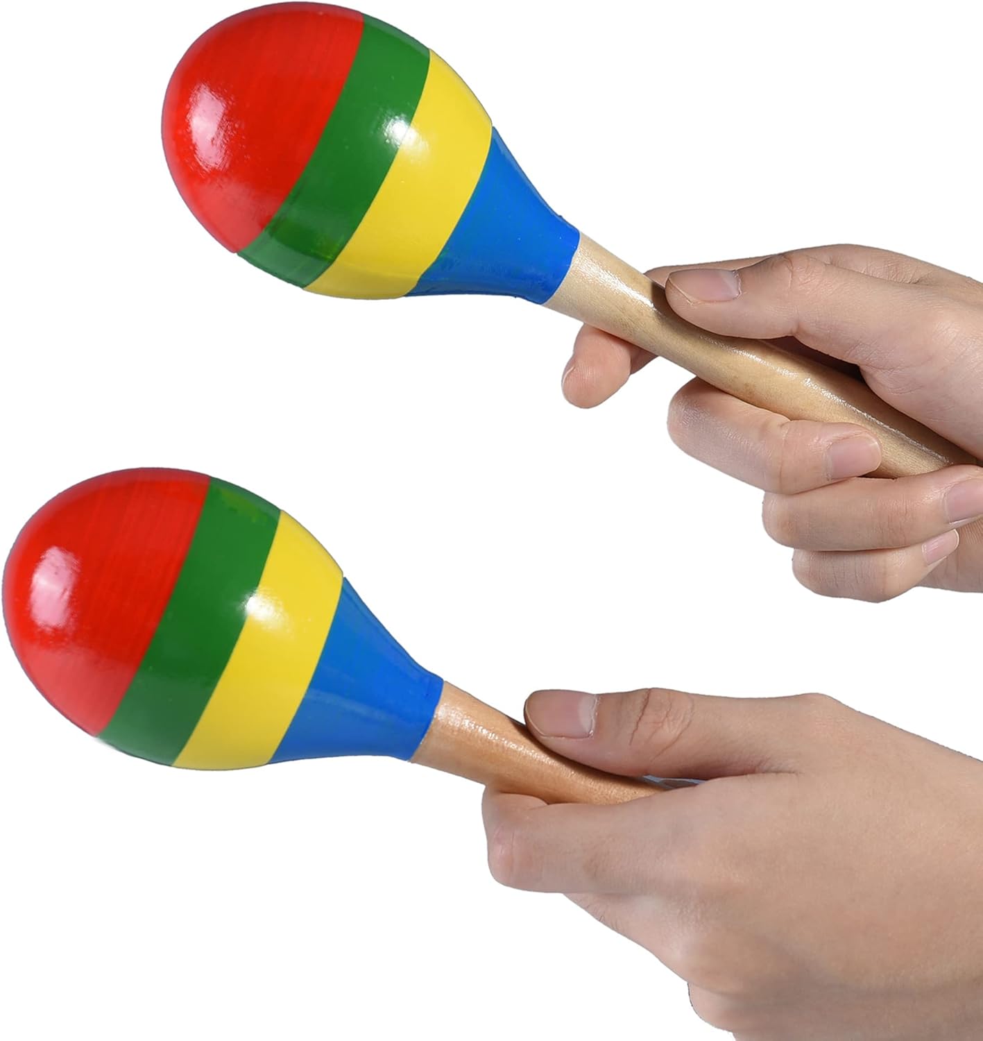 Wooden Rumba Shaker Musical Instrument for Kids Adults, Set of 2