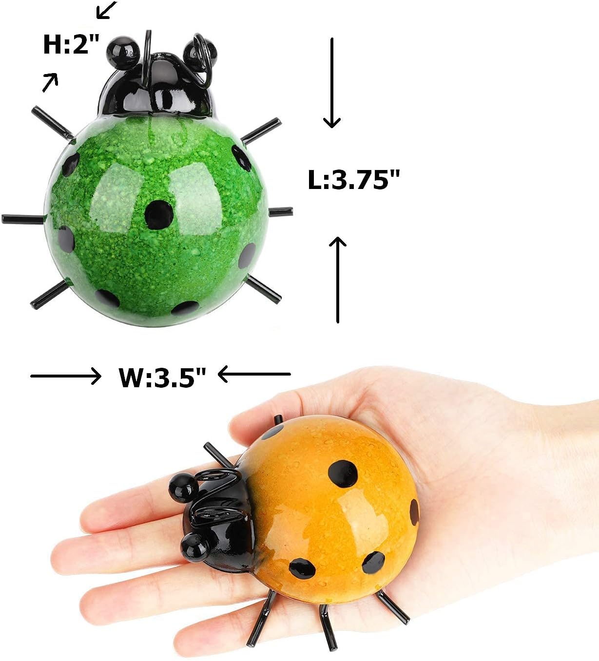 5 Metal Garden Wall Art Decorative Set of 4 Cute Ladybugs Outdoor Wall Sculptures