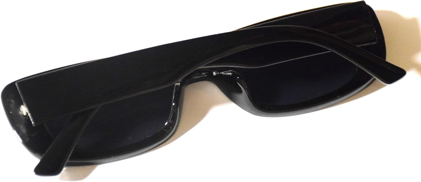 Sunglasses for Women Trendy Retro Fashion 90s Sunglasses Square Frame Eyewear ( Black)