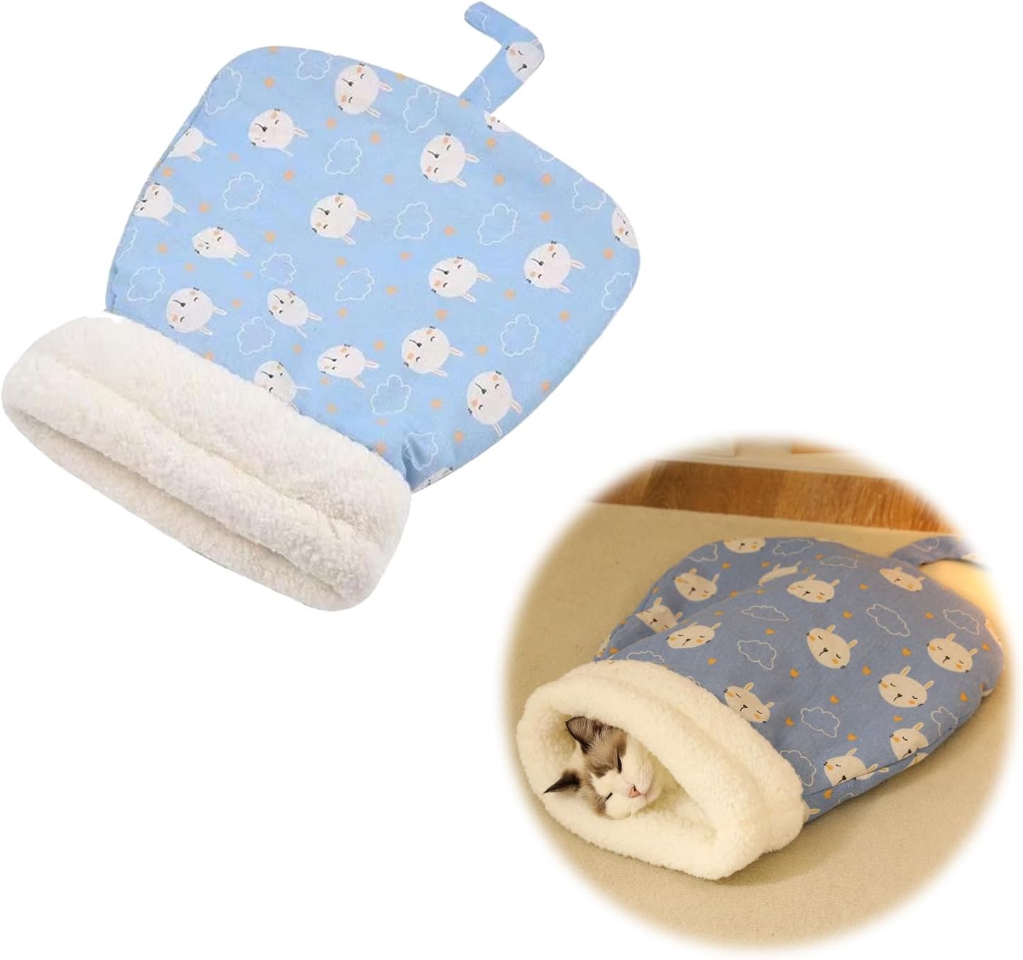 Cat Sleeping Bag, Soft Plush Winter Cat Cave