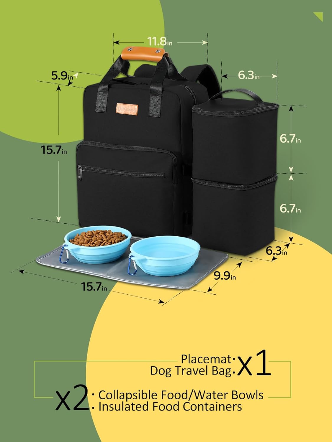 Dog Travel Bag, Airline Approved Organizer Backpack with Multi-Function Pockets