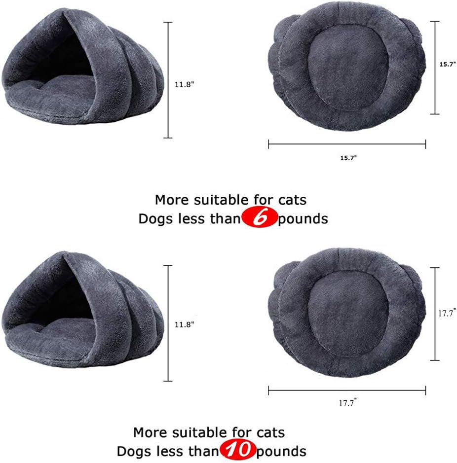 Pet Tent Cave Bed Dogs Cats Pets Sleeping Bag Thick Fleece