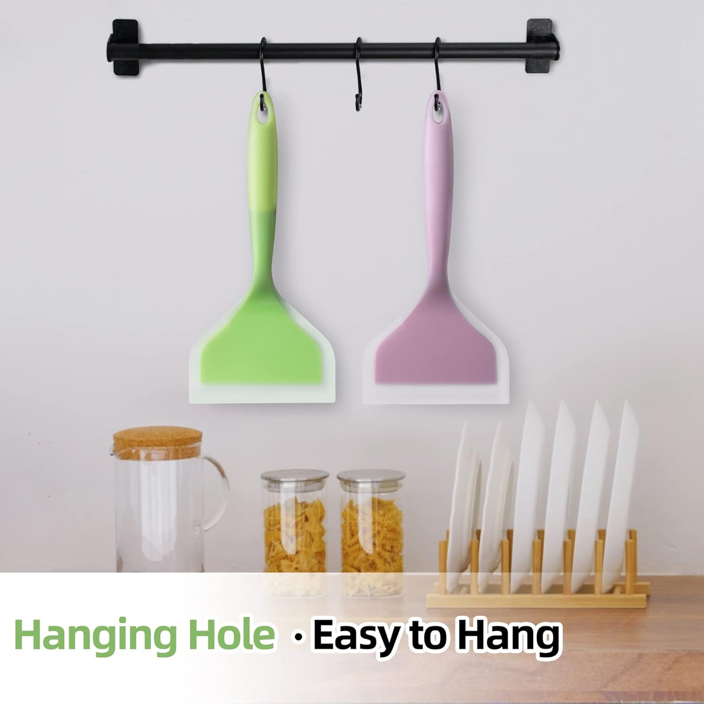 2 Pack Silicone Pancakes Spatula,Wide Pancakes Spatula Turner
