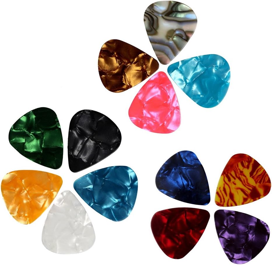60 PCS Guitar Picks, 3 Different Thickness Abstract Art Colorful Celluloid Guitar Pick