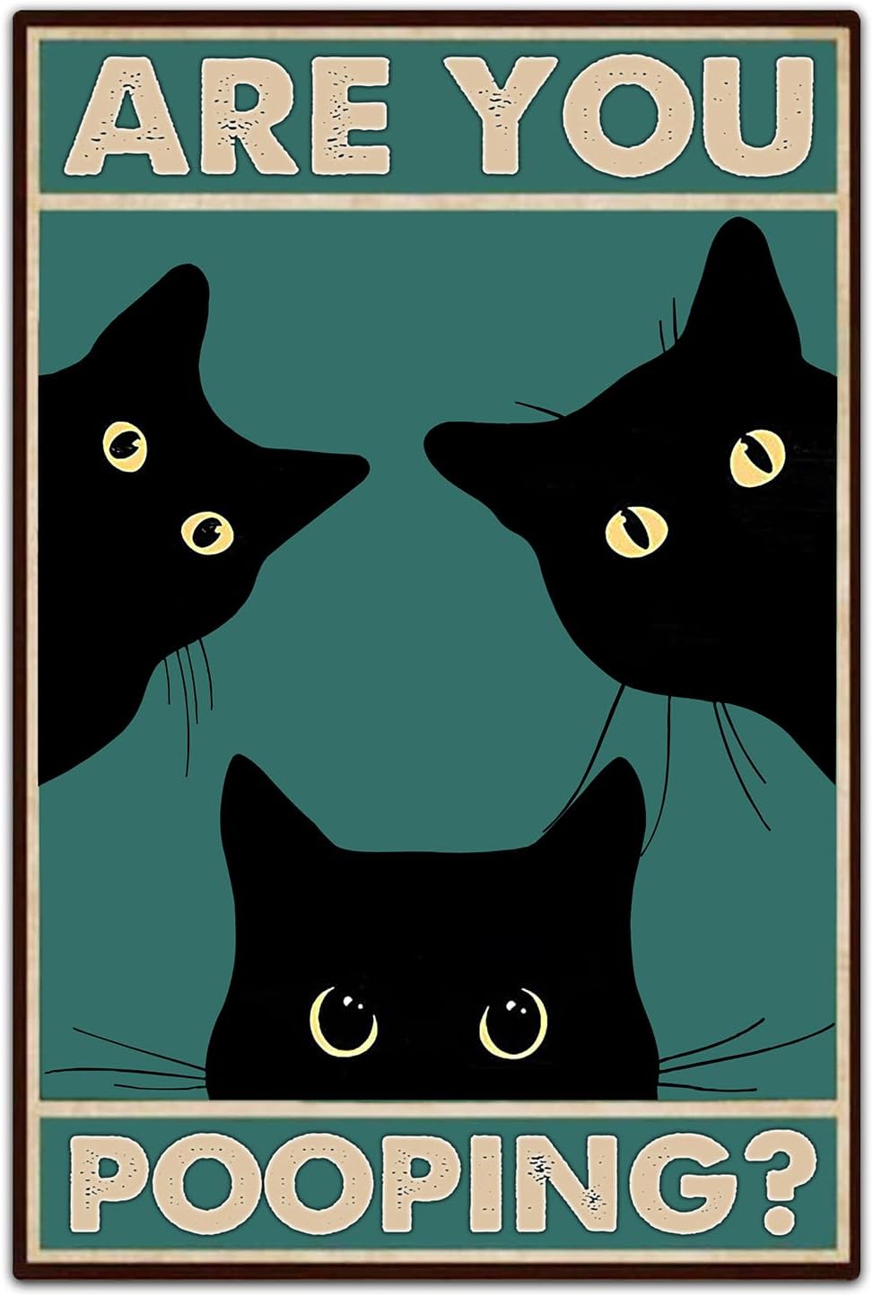 Black Cat Are You Funny Tin Signs Bathroom Wall Decor 8 x 12 Inch Home Decoration