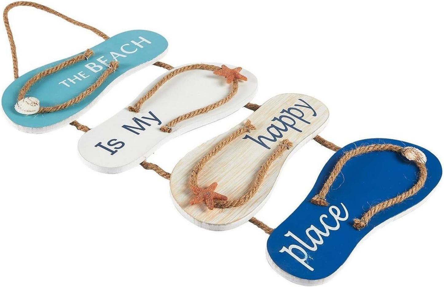 Flip Flop Beach Decorations for Home Wooden Beach Wall Hanging Decor Sign