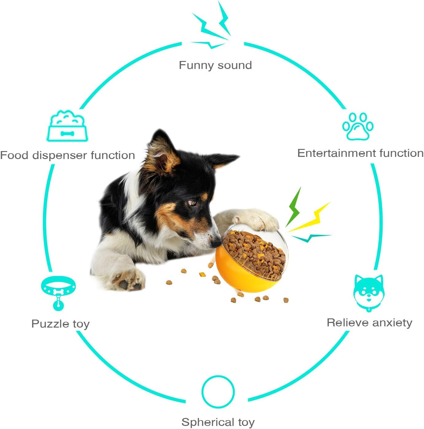Dog Food Puzzle Slow Feeder Interactive Squeaky (Yellow)