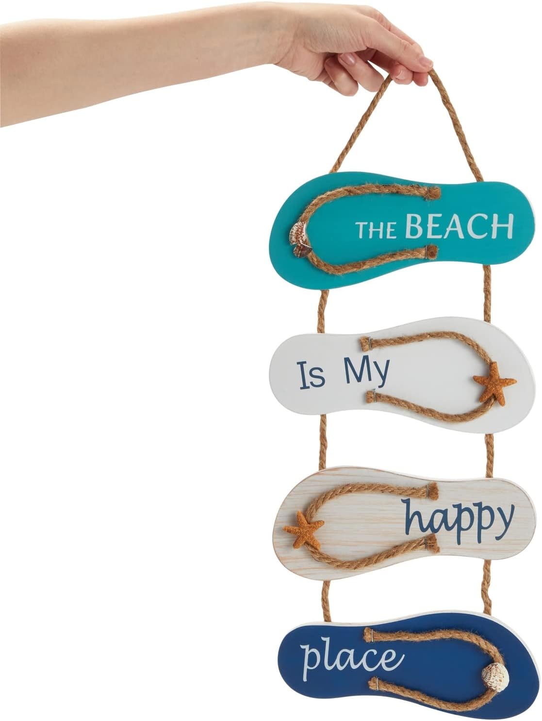 Flip Flop Beach Decorations for Home Wooden Beach Wall Hanging Decor Sign