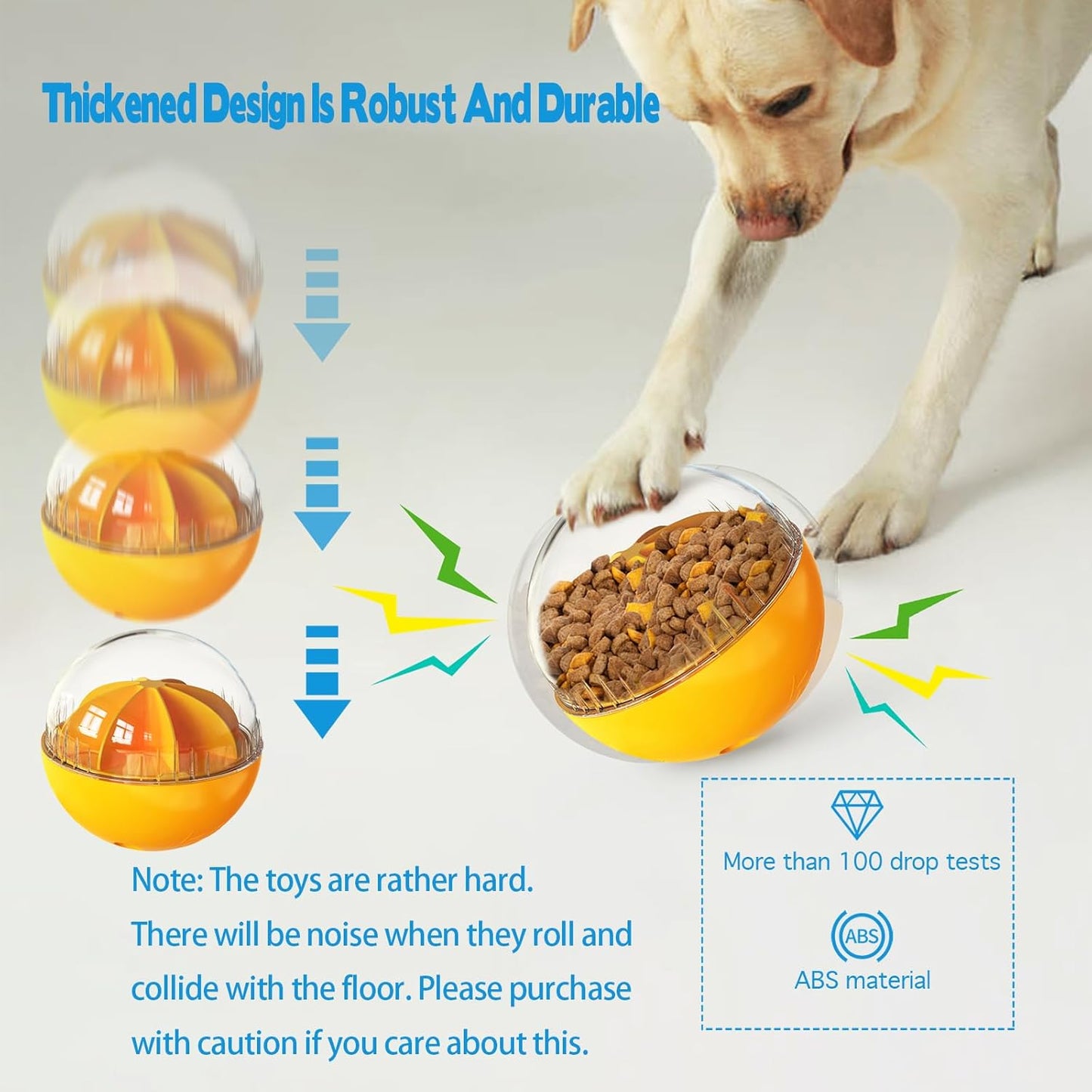 Dog Food Puzzle Slow Feeder Interactive Squeaky (Yellow)