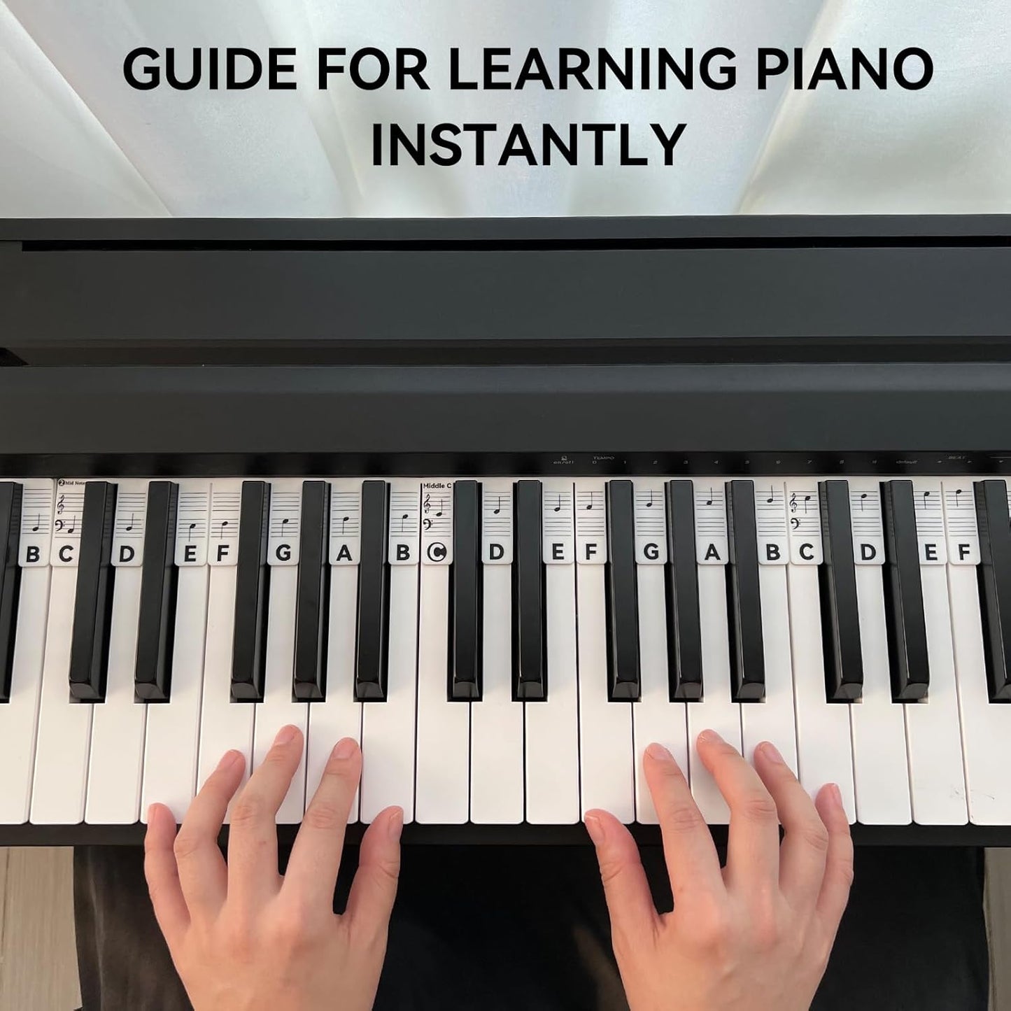 88-Key Full Size, Made of Silicone Removable Piano Keyboard Note Labels
