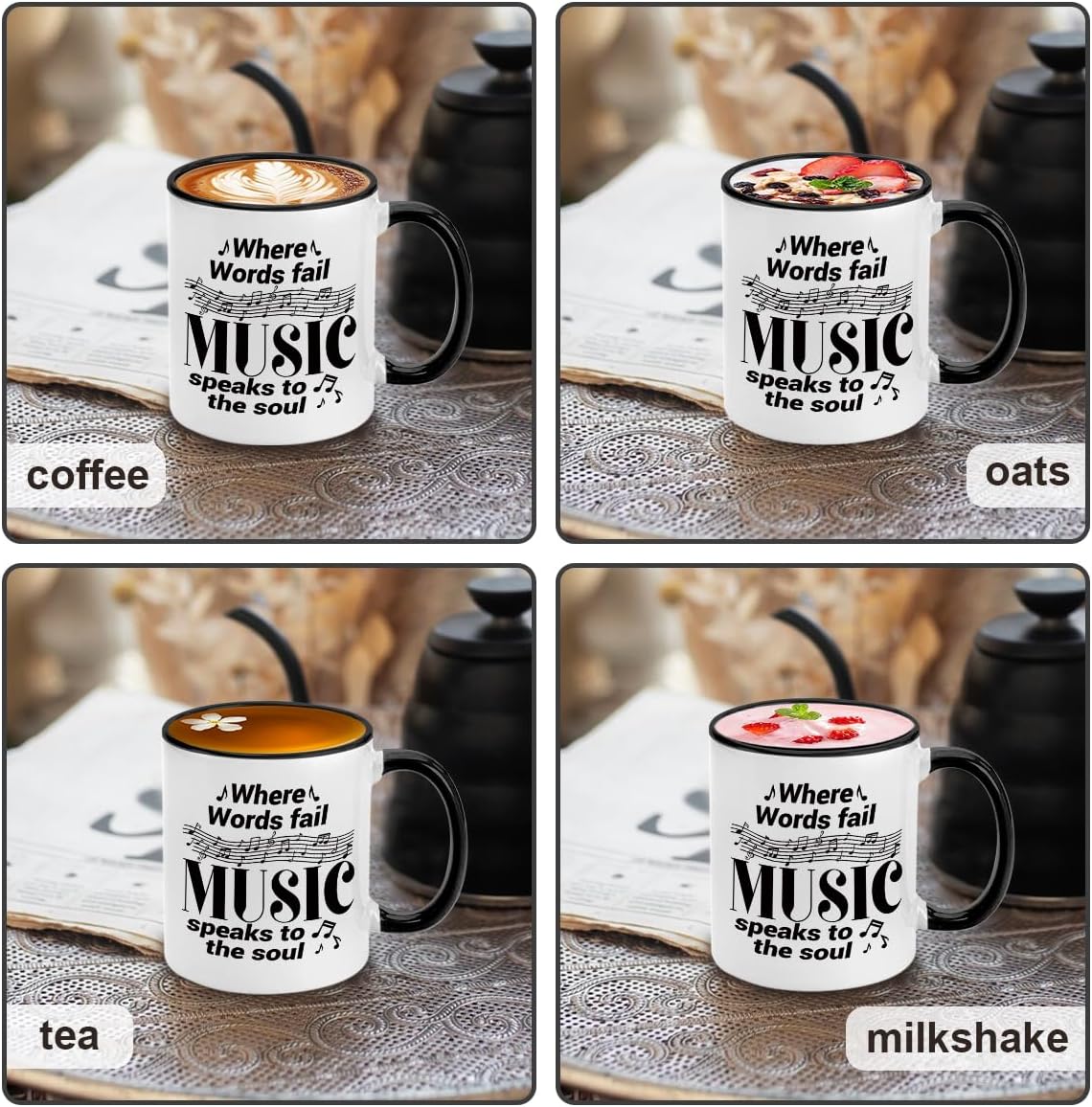 Musical Gift Coffee Mug for Musicians, Special Music Themed Gifts