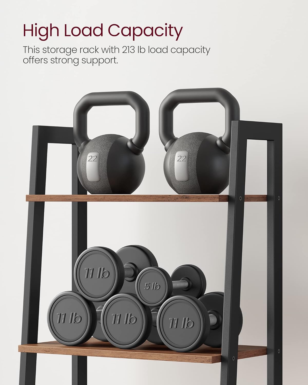 4-Tier Bookshelf, Storage Rack, Bookcase with Steel Frame
