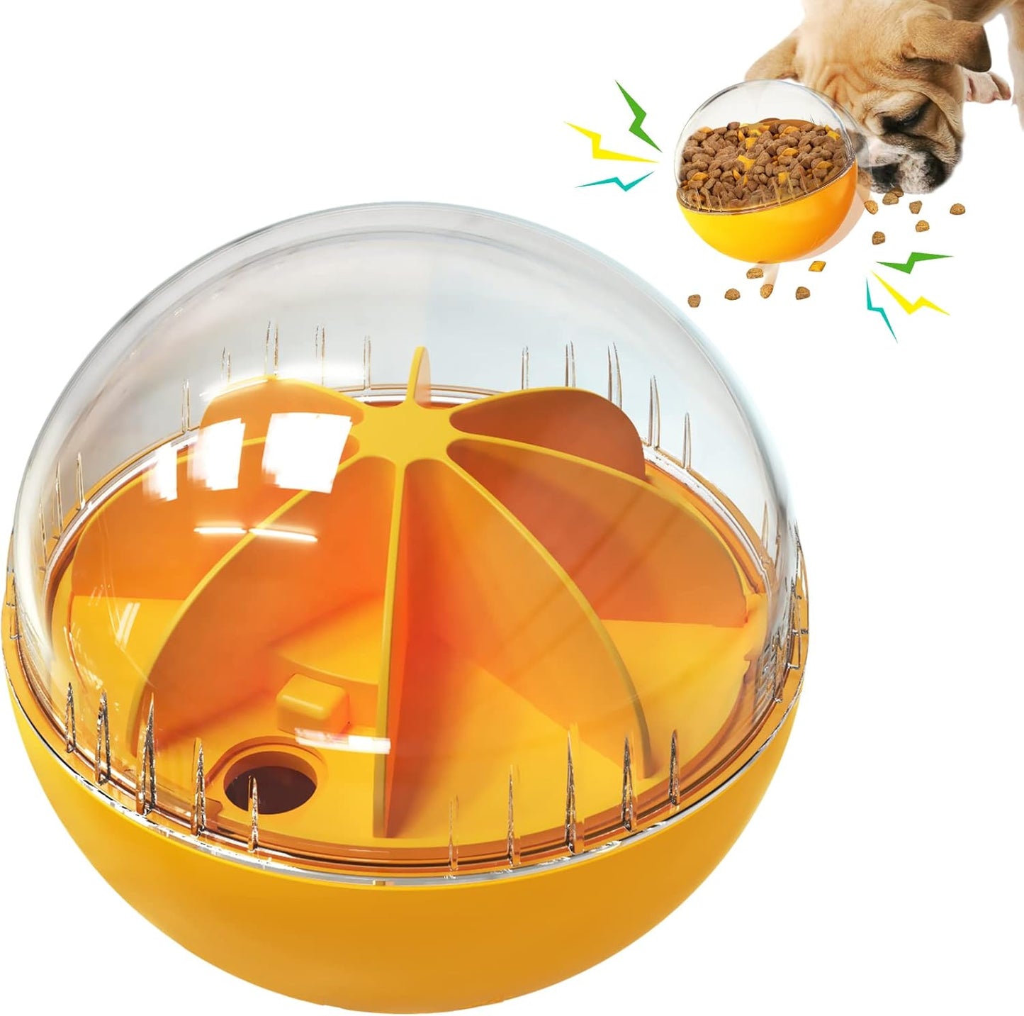 Dog Food Puzzle Slow Feeder Interactive Squeaky (Yellow)