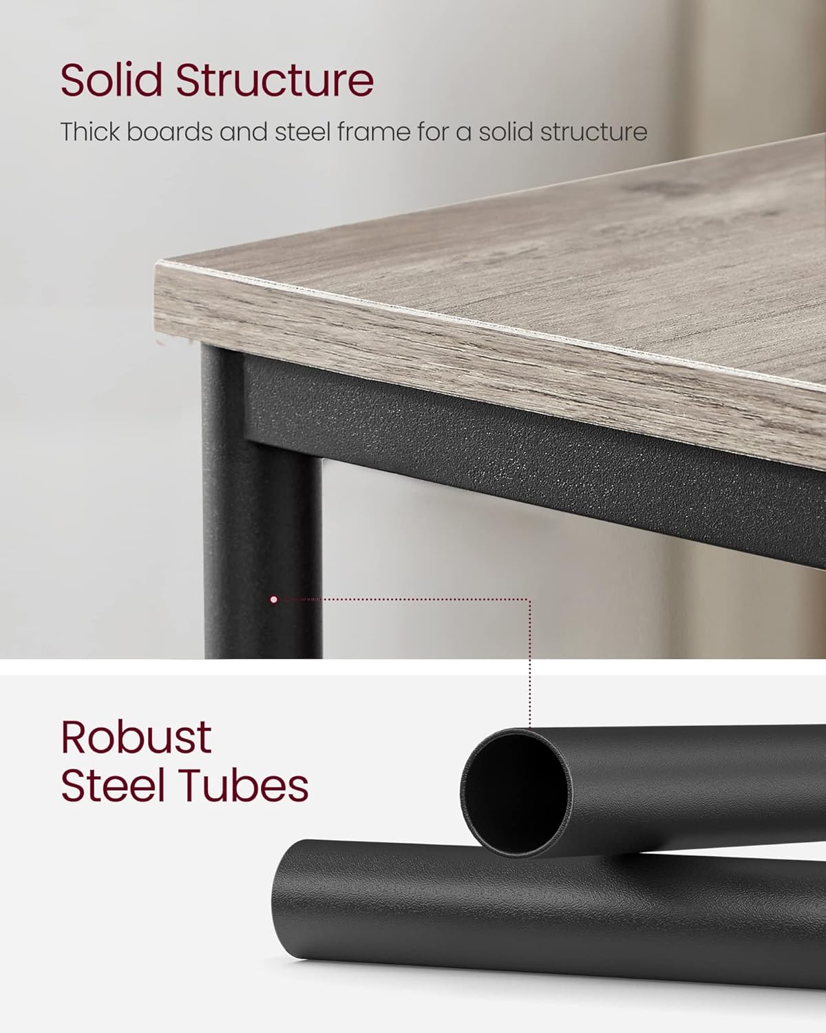 Side Table, Small End Table, Tall Nightstand for Living Room (Misty Gray)