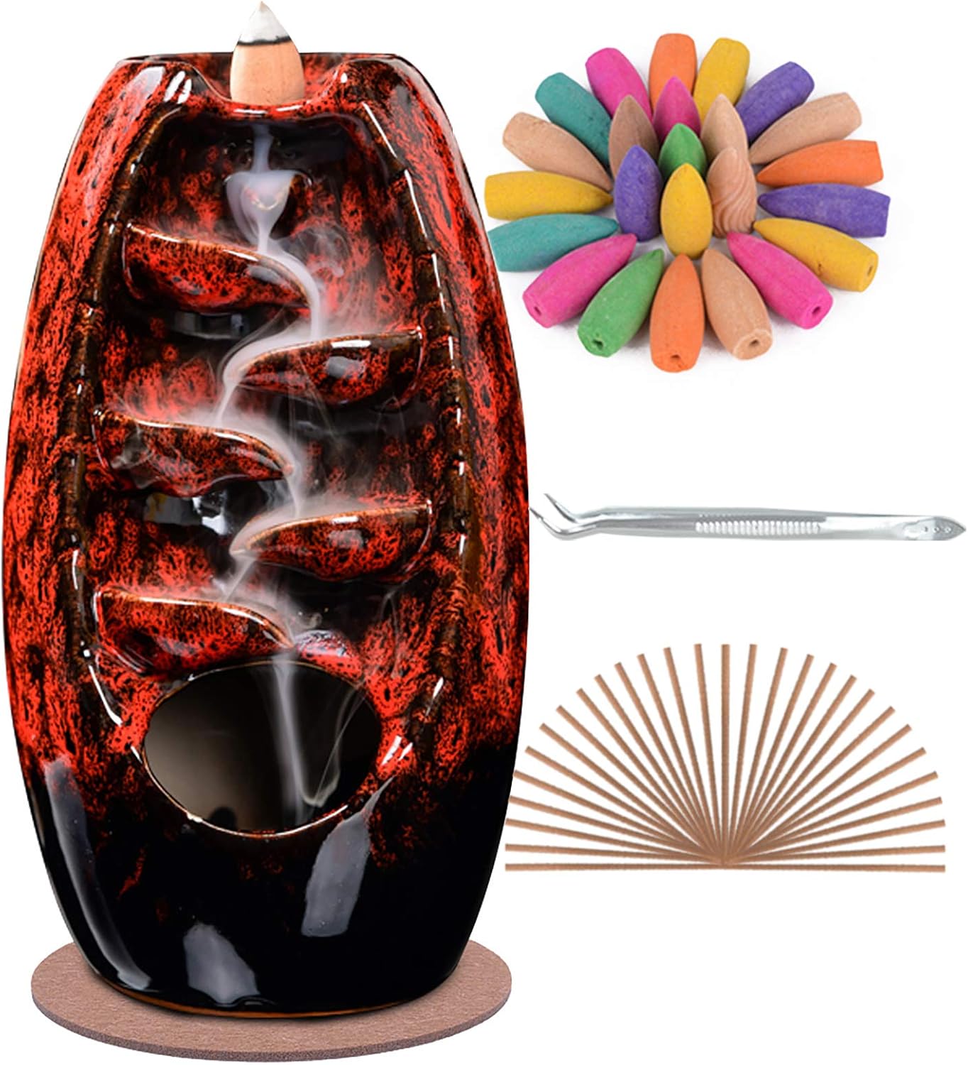 Incense Holder Ceramic Incense Burner Waterfall Aromatherapy Ornament Home Decoration