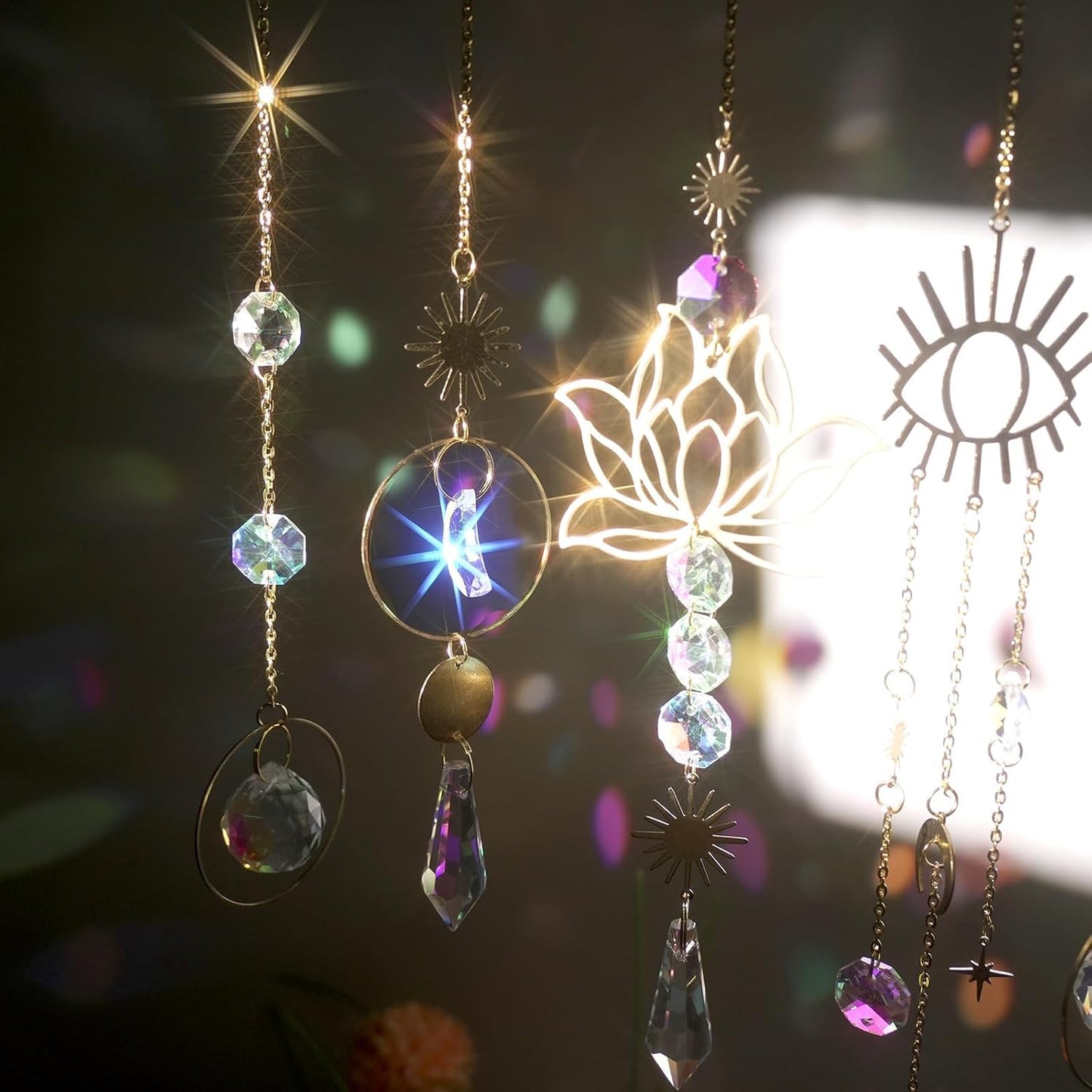 Suncatcher Crystal Hanging Sun Catcher Prism with Chain Pendant Ornament