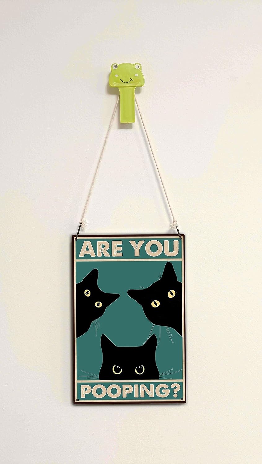 Black Cat Are You Funny Tin Signs Bathroom Wall Decor 8 x 12 Inch Home Decoration