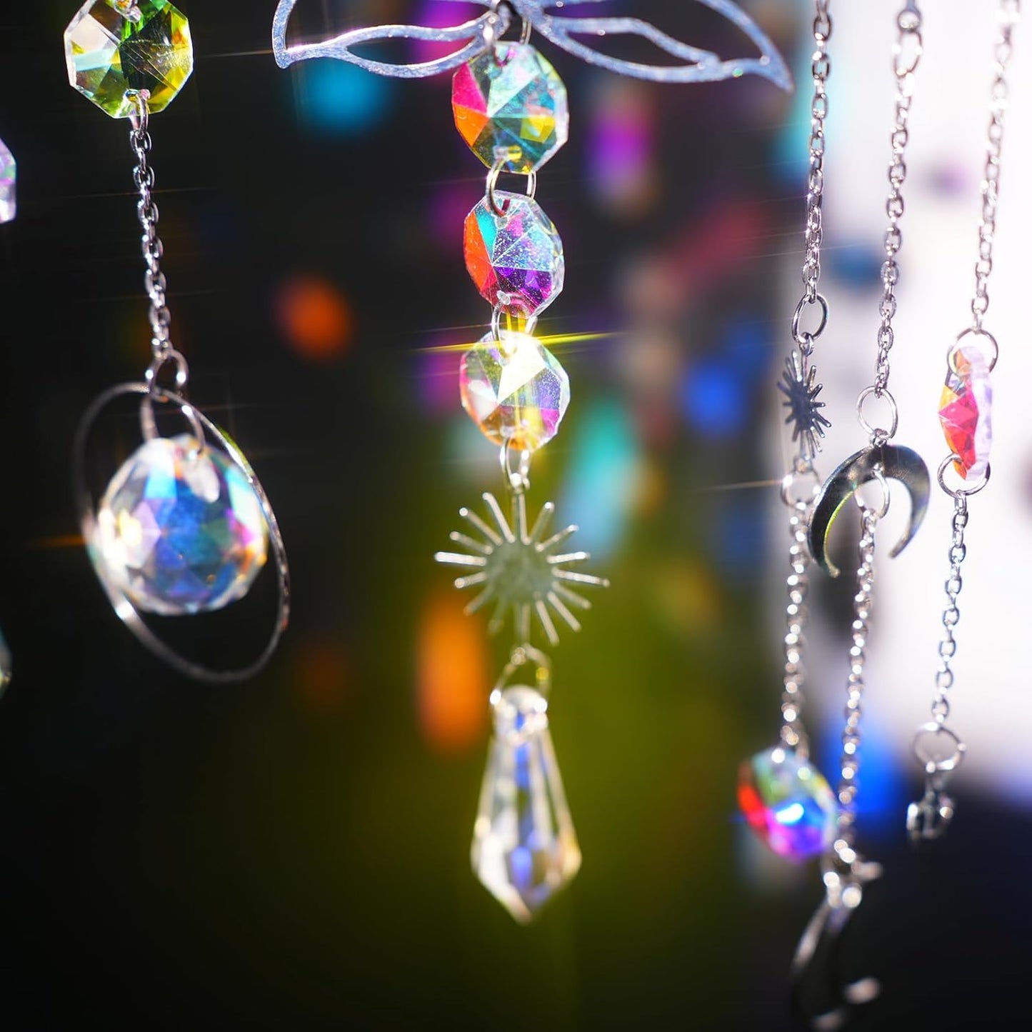 Suncatcher Crystal Hanging Sun Catcher Prism with Chain Pendant Ornament