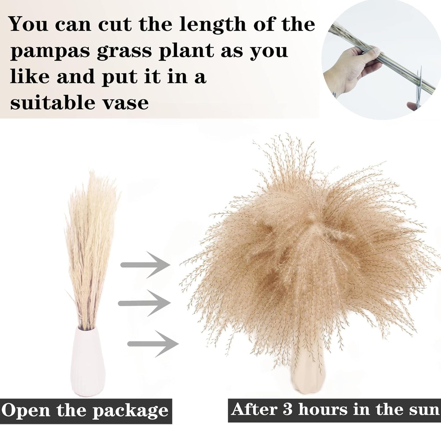 300 PCS Dried Flower Bouquet – Pampas Grass Perfect for Vases, Fall, Spring, Summer, and Winter Arrangements