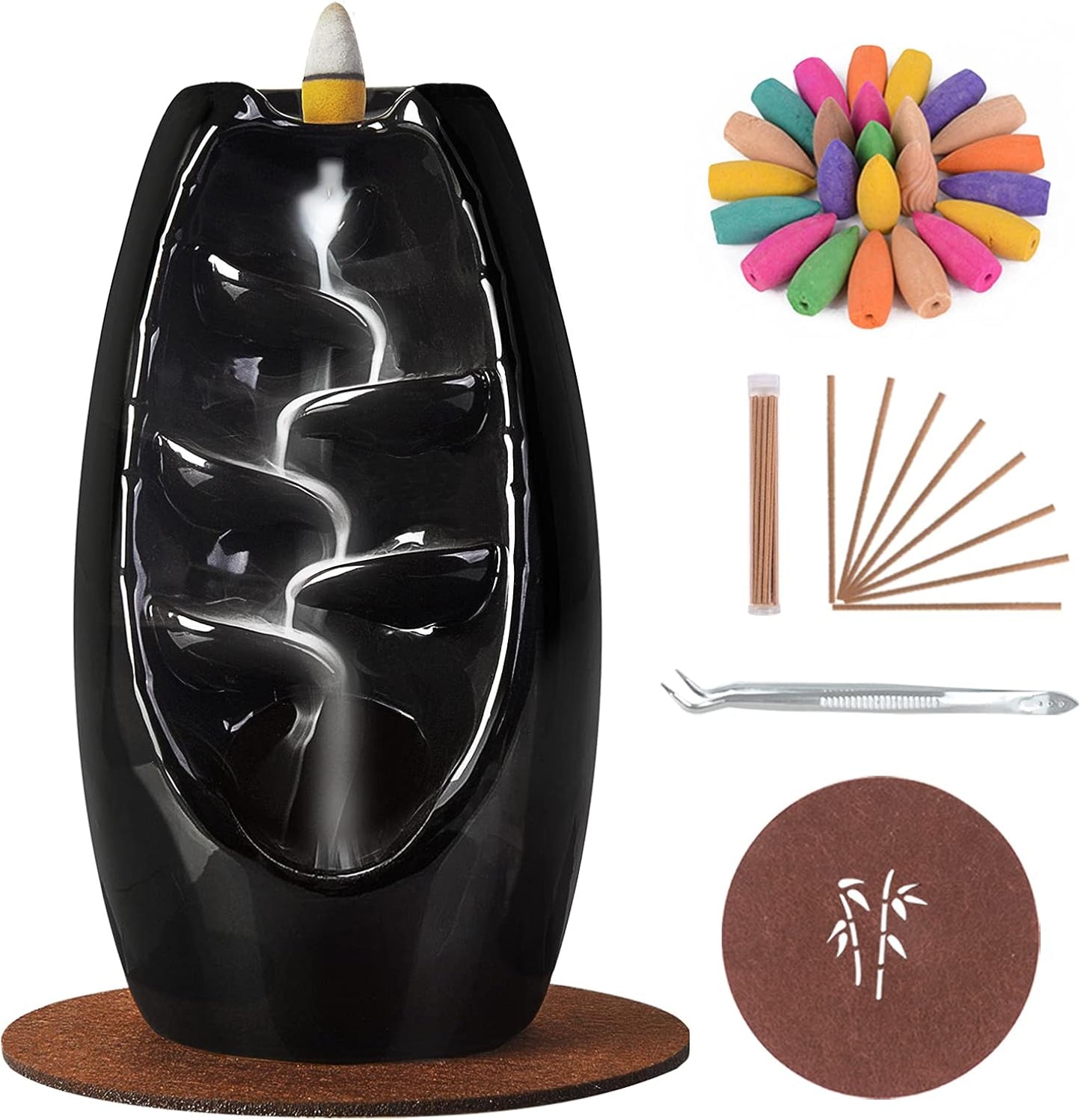 Incense Holder Ceramic Incense Burner Waterfall Aromatherapy Ornament Home Decoration