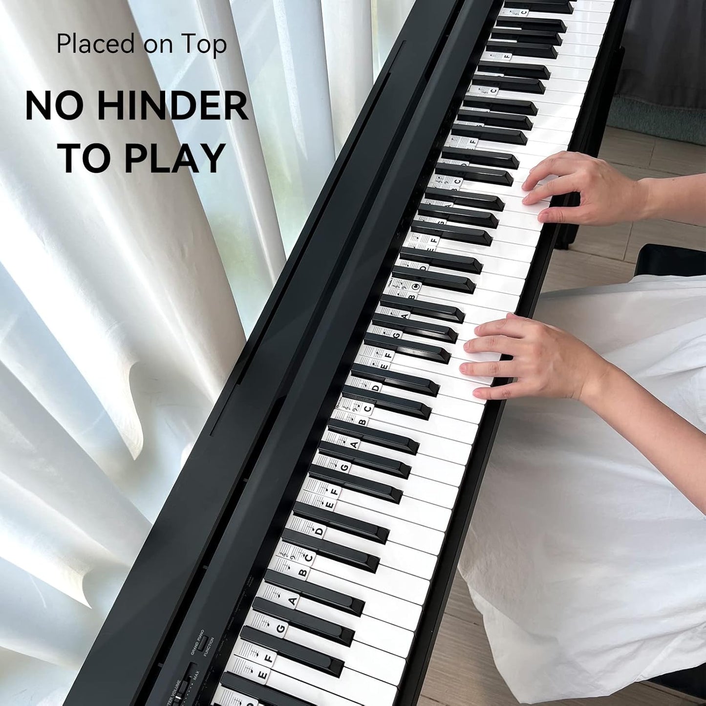 88-Key Full Size, Made of Silicone Removable Piano Keyboard Note Labels