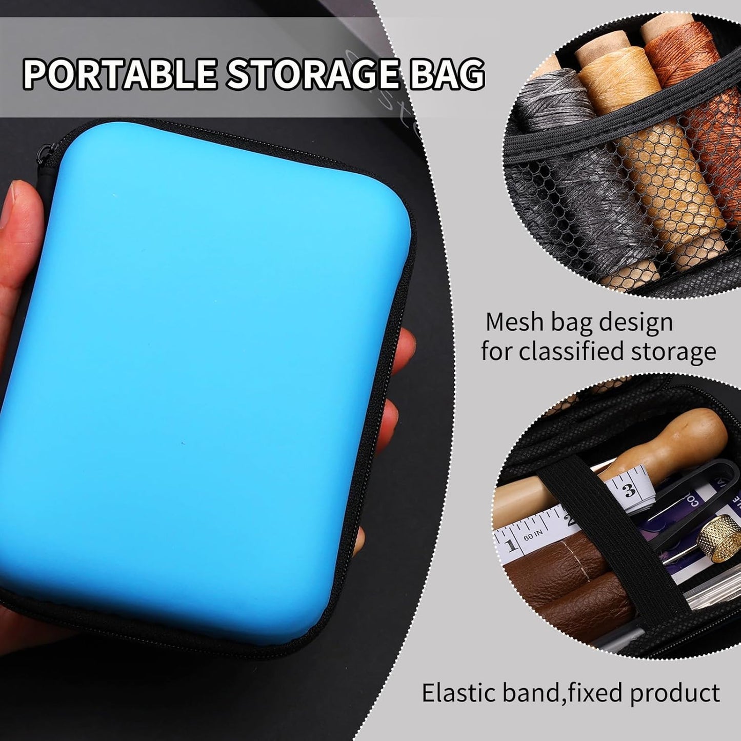 Leather Sewing Kit, Leather Stitching Kit, Leather Working Kit with Leather Needles