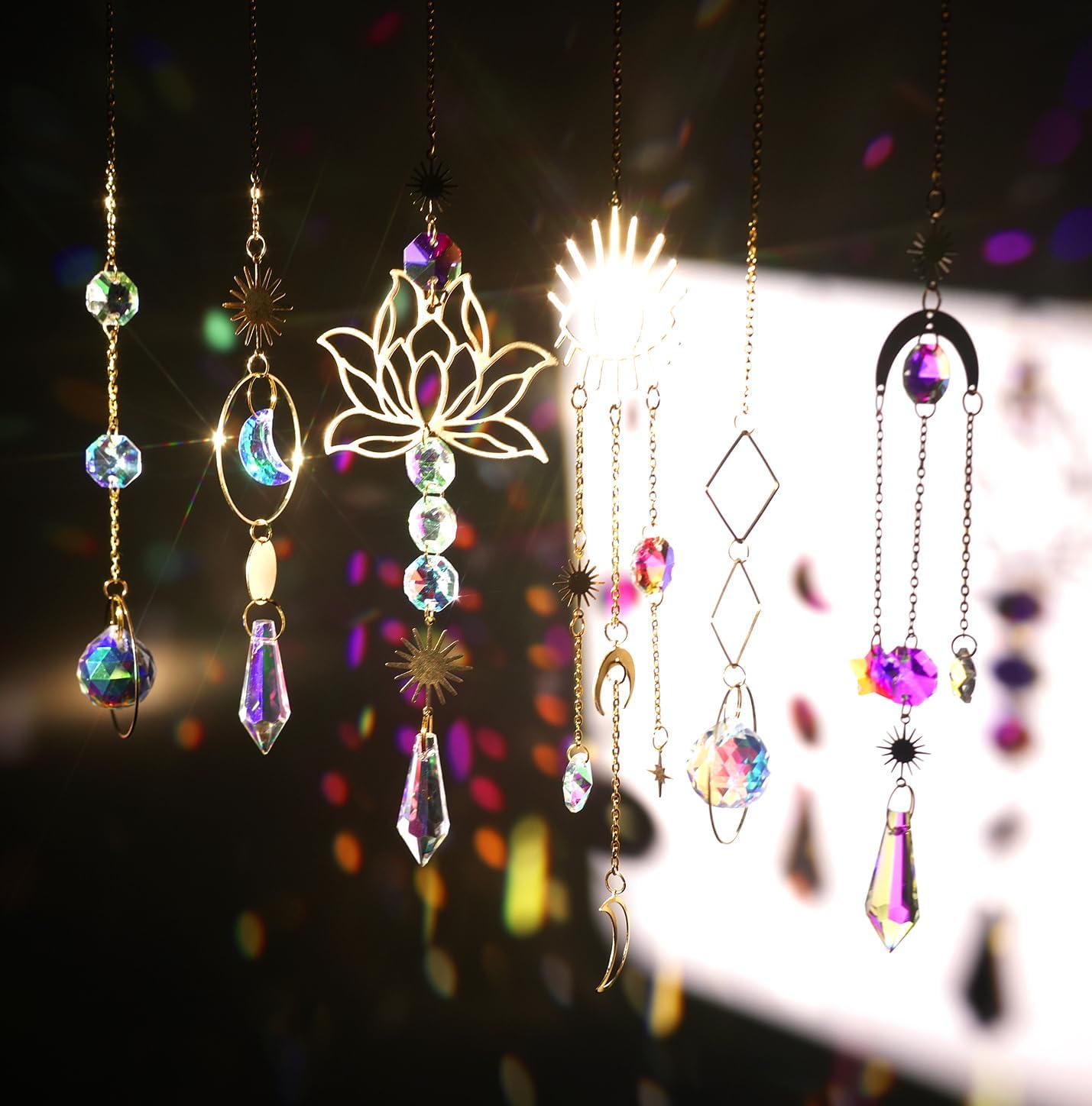 Suncatcher Crystal Hanging Sun Catcher Prism with Chain Pendant Ornament