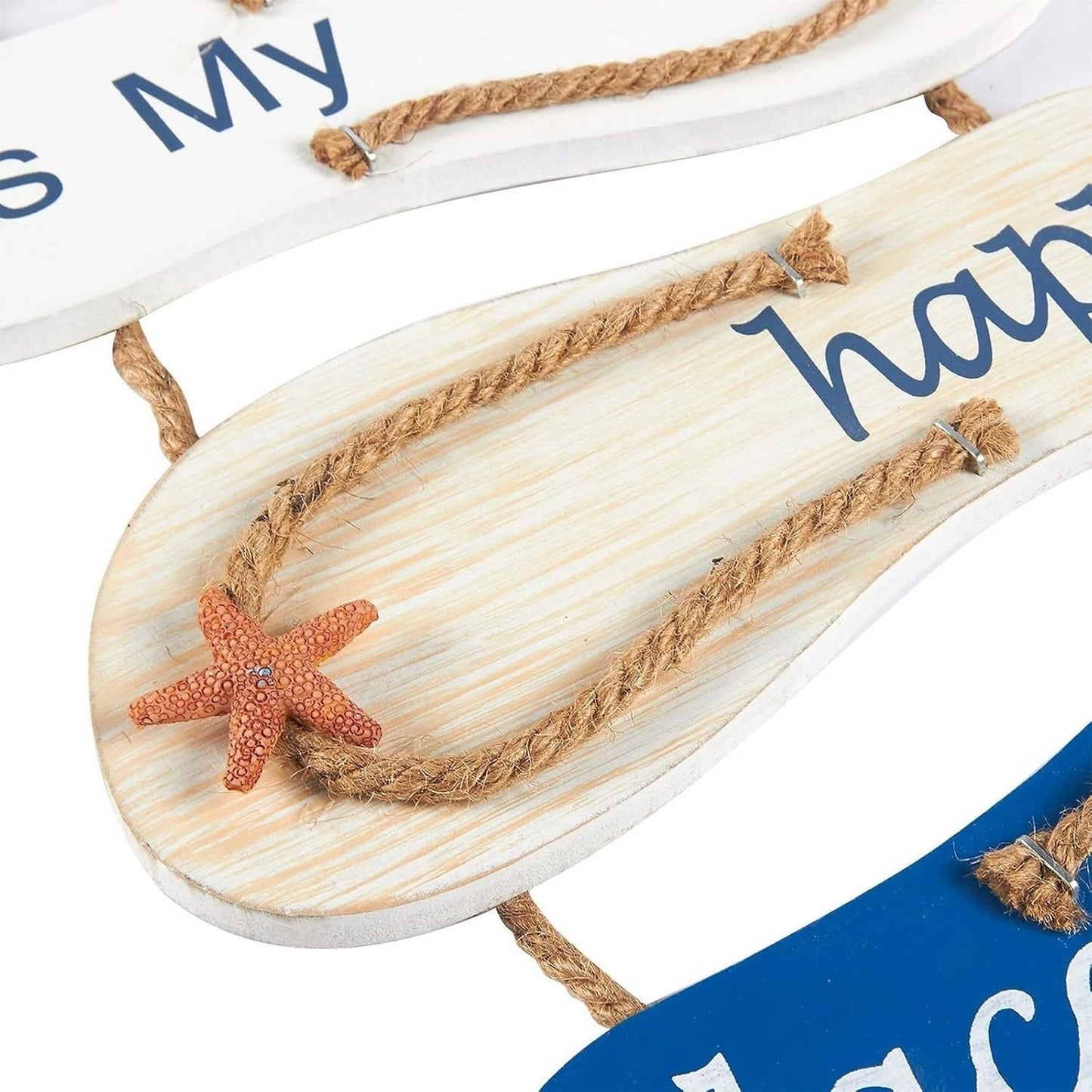 Flip Flop Beach Decorations for Home Wooden Beach Wall Hanging Decor Sign