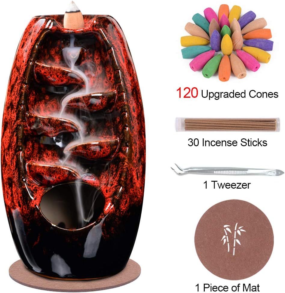 Incense Holder Ceramic Incense Burner Waterfall Aromatherapy Ornament Home Decoration